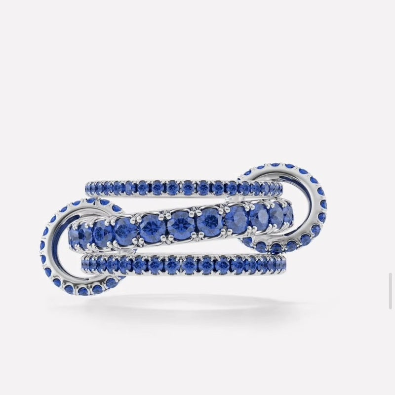 Popular Light Luxury High-End Copper Inlaid Zircon Interlocking Ring Creative Personality Trendy Hand Jewelry - Image 5